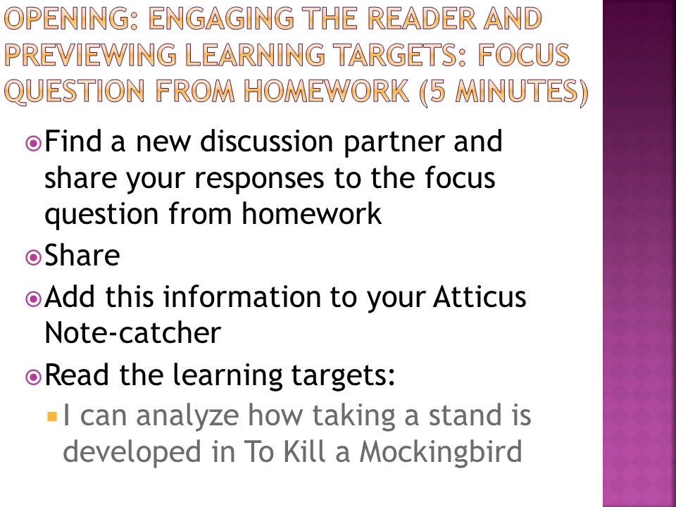 To Kill a Mockingbird Chapter 3 Questions and Answers